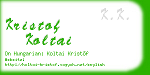 kristof koltai business card